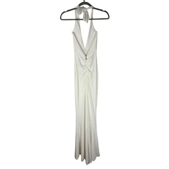 Nookie Illegal Halter Gown Maxi Formal Elegant Gala Bridal Wedding Party XS - Picture 6 of 10